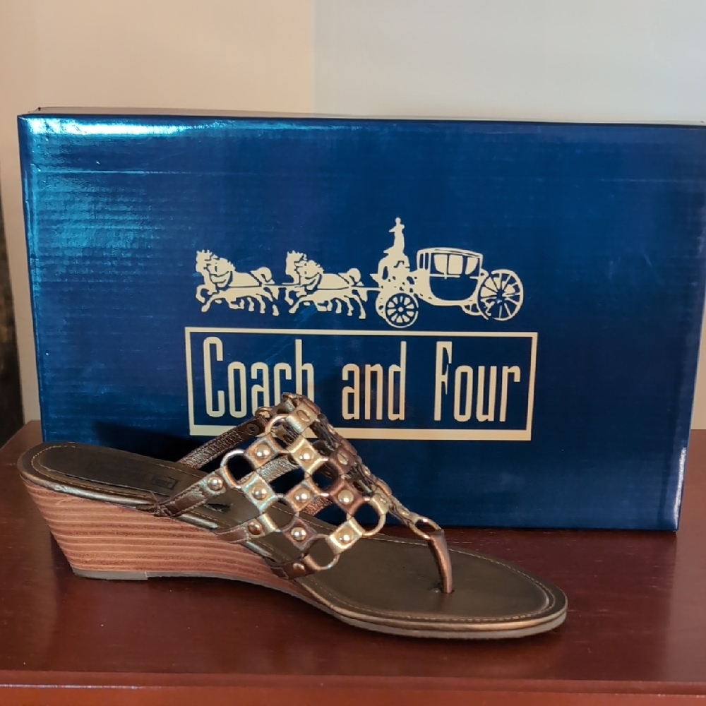Coach and Four Brown Wedge Shoes